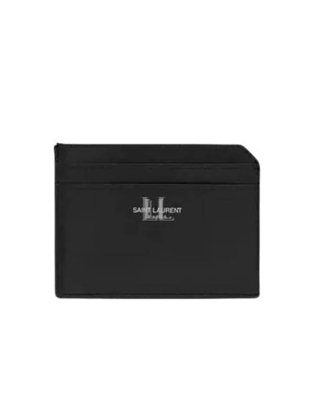Luxury Saint Laurent Trending 2025 Paris Open Smooth Leather Card Wallet Black