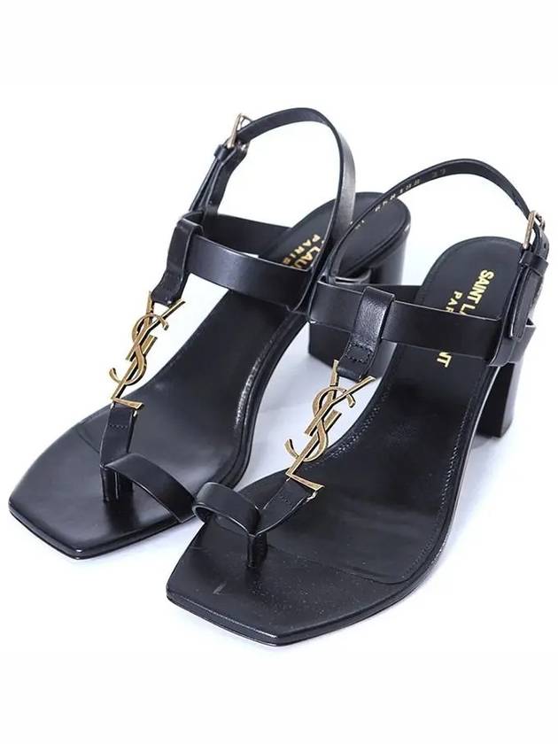 Luxury Saint Laurent Trending 2025 Cassandra Sandal Heels Black