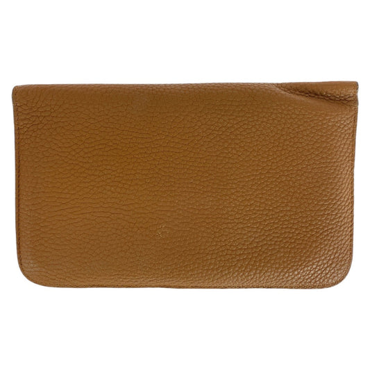 HERMES Long Wallet Purse Togo Gold Light Brown Camel Long Wallet Purse Long wallet unisex Dogon GM Women Used