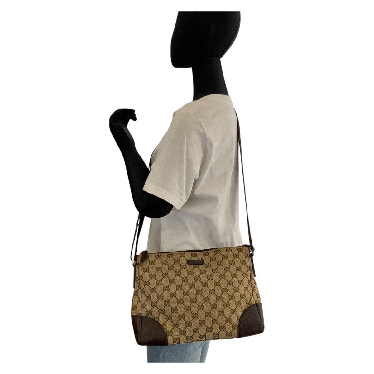 GUCCI Shoulder Bag 114273 GG canvas, leather Brown Crossbody Shoulder Bag Messenger Bag Women Used