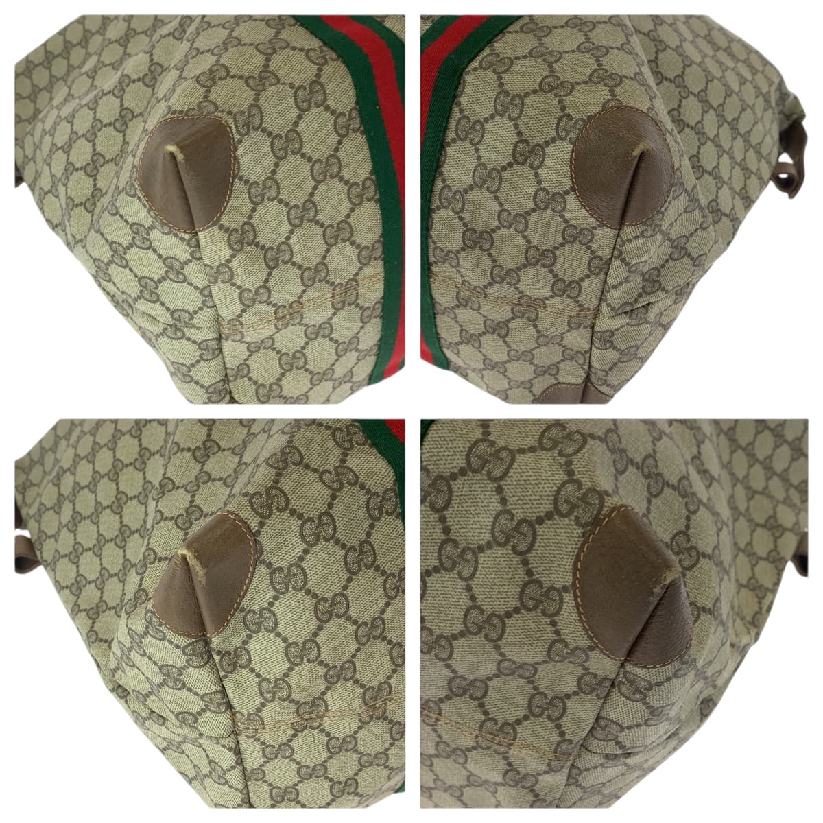 GUCCI Boston Duffel bag 89 19 012 GG Supreme Canvas Beige brown Old Gucci Shelly Line