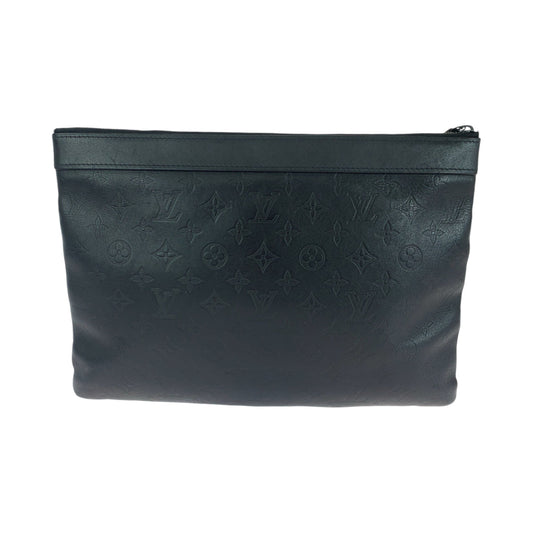 LOUIS VUITTON Clutch bag M62903 leather Black black Clutch bag business bag Monogram shadow Pochette Discovery mens Used