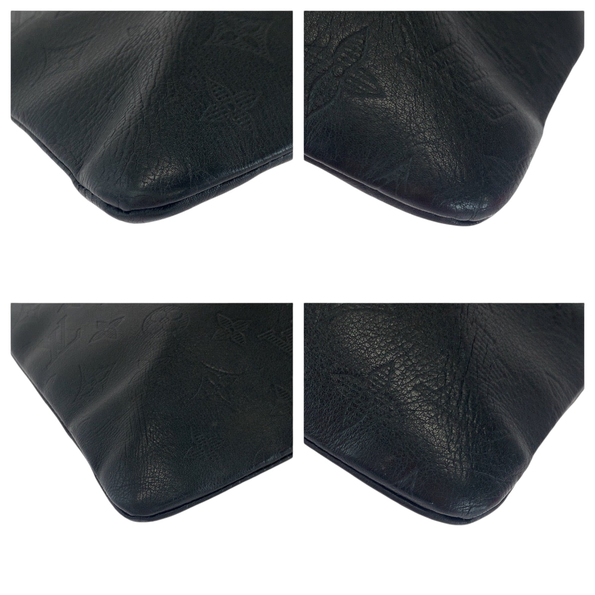 LOUIS VUITTON Clutch bag M62903 leather Black black Clutch bag business bag Monogram shadow Pochette Discovery mens Used