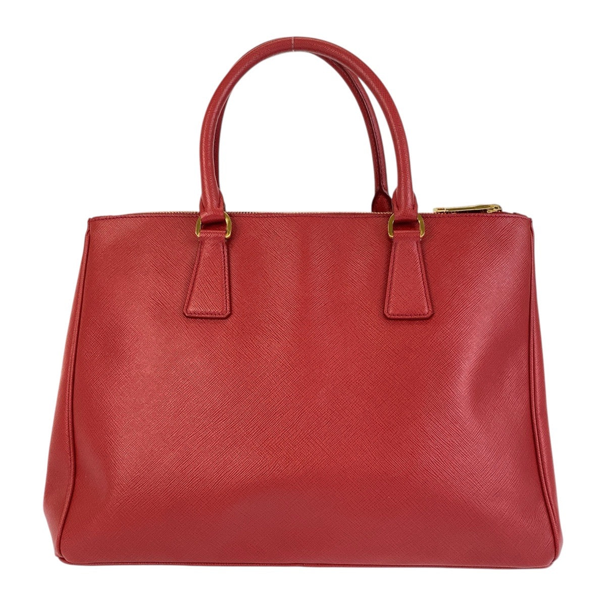 PRADA Handbag leather Red Gold Metal Safiano Galleria