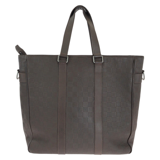 LOUIS VUITTON Business bag N41229 leather Meteor Brown Gunmetal Business Bag Tote Bag Shoulder Bag 2way Damier Anfini Neo Tadao mens Used
