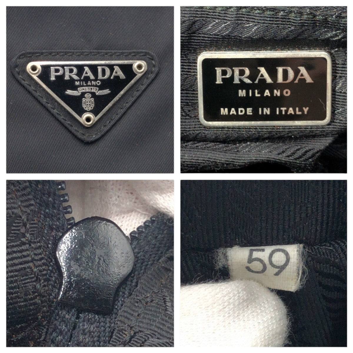 PRADA Handbag Nylon Black black Test Triangular logo Women