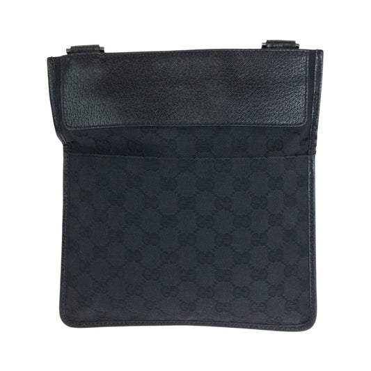 GUCCI Shoulder Bag 27639 GG canvas Black SilverMetal Shoulder Bag pochette mens Used