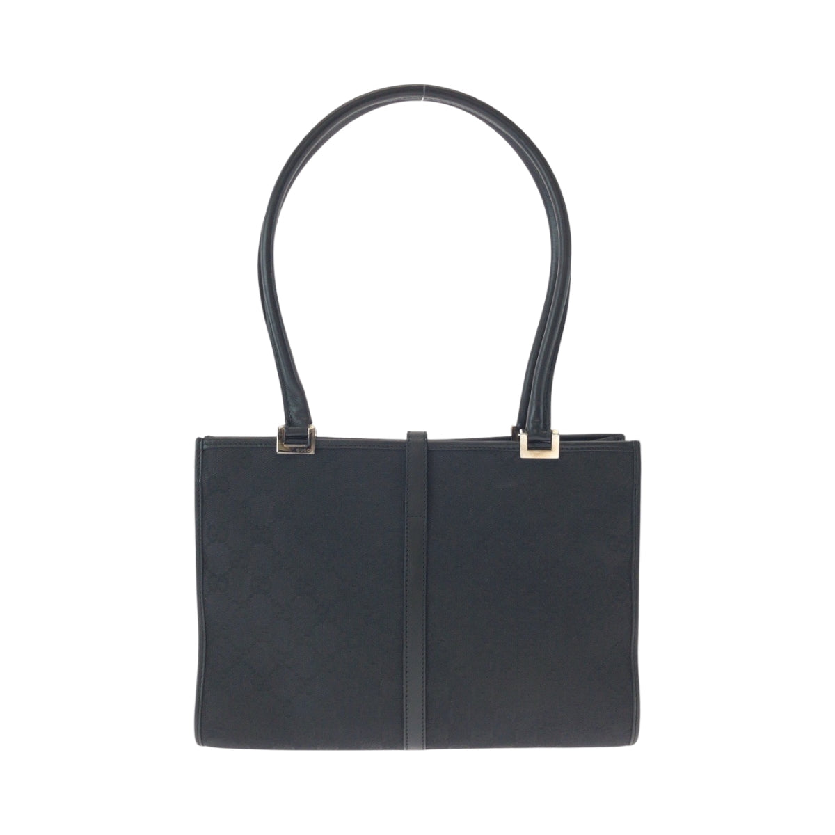 GUCCI Tote Bag 002 1073 GG canvas Black SilverMetal Jackie