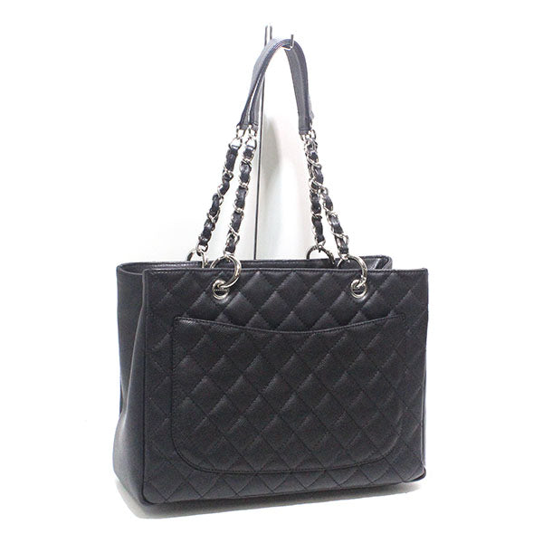 Chanel Caviar Skin Matelasse Chain Shoulder Bag Black