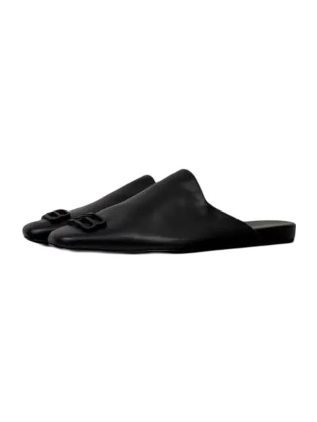 Luxury Balenciaga Trending 2026 Cozy BB Logo Mule Slippers Black