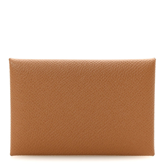 Hermes Epsom Calvi Card Case Gold