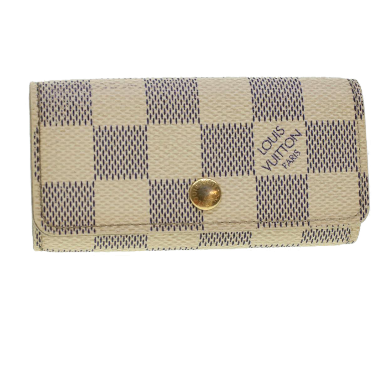 LOUIS VUITTON Damier Azur Multicles 4 Key Case N60020 LV Auth 41744