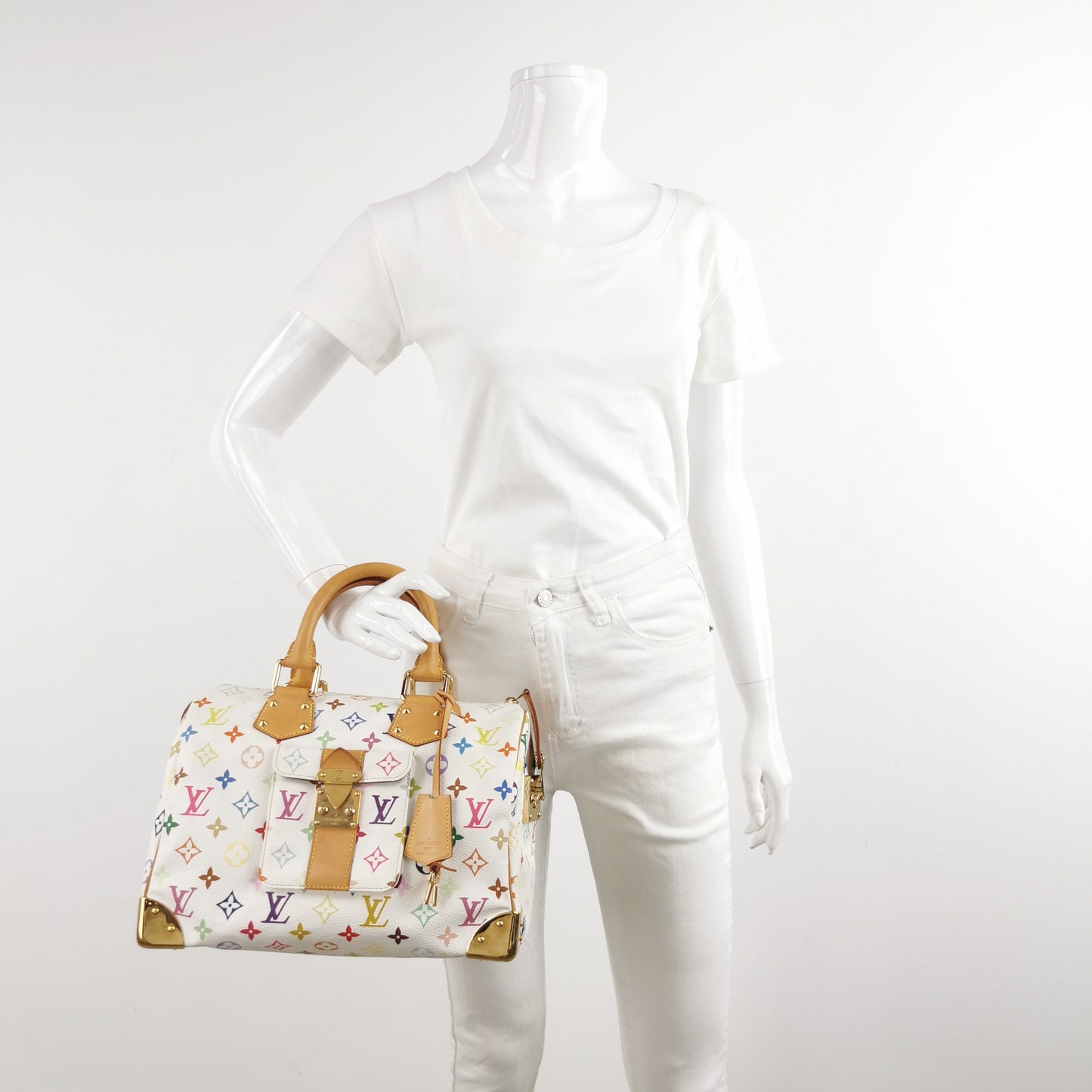 Louis Vuitton x Takashi Murakami Speedy 30 Lock White Multicolor