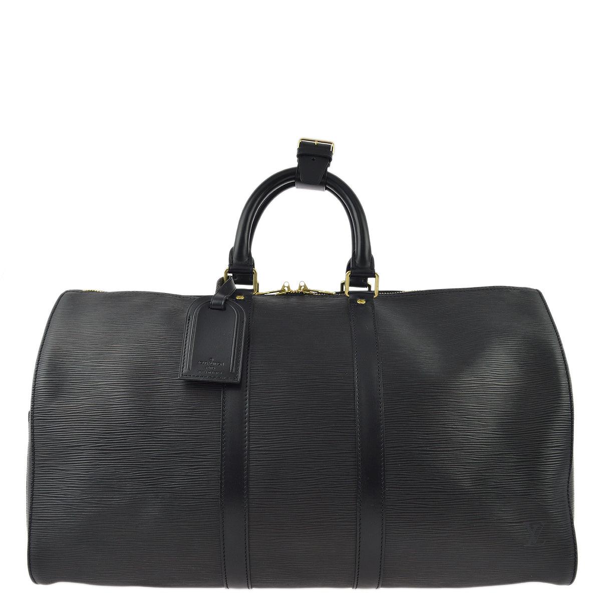 Louis Vuitton 2000 Black Epi Keepall 45 Travel Duffle Handbag M42972
