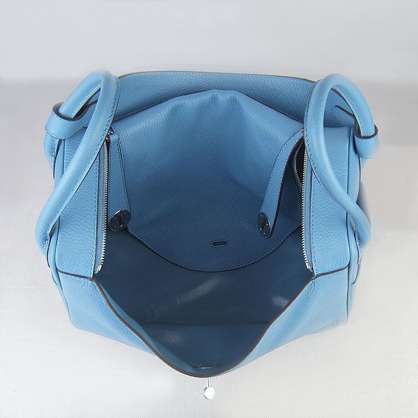 Luxury Hermes Lindy 34cm handbag 6208 light blue