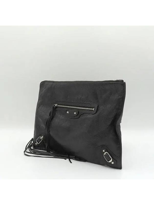 Luxury Balenciaga Trending 2026 362967 Black leather classic gold zip up decoration clutch bag