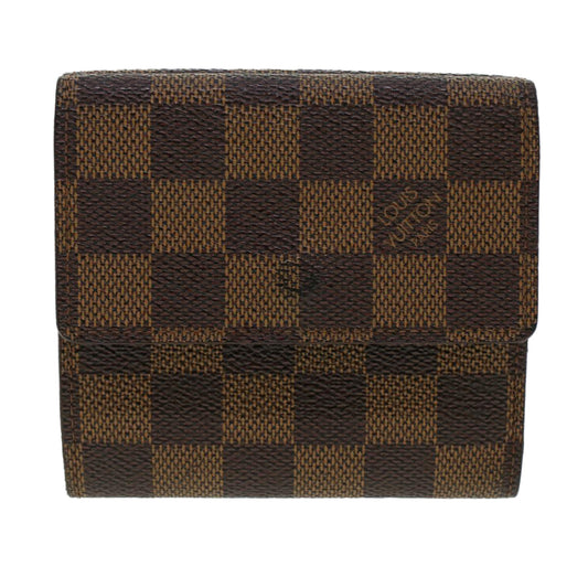 LOUIS VUITTON Damier Ebene Porte Monnaie Billets Cartes Credit N61652 Auth 42149