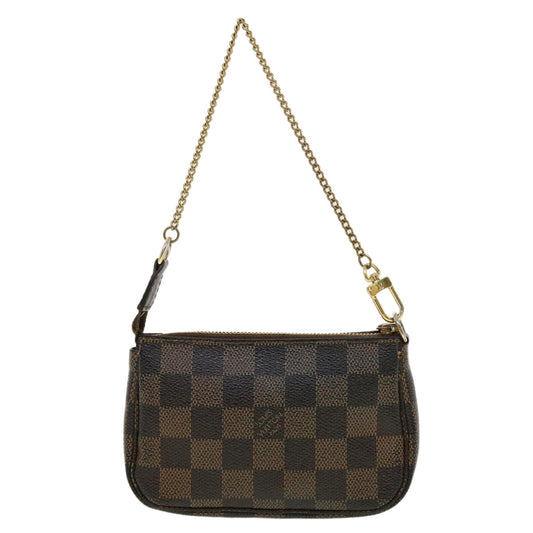 LOUIS VUITTON Damier Ebene T&B Mini Pochette Accessoires Pouch N58011 Auth 42353