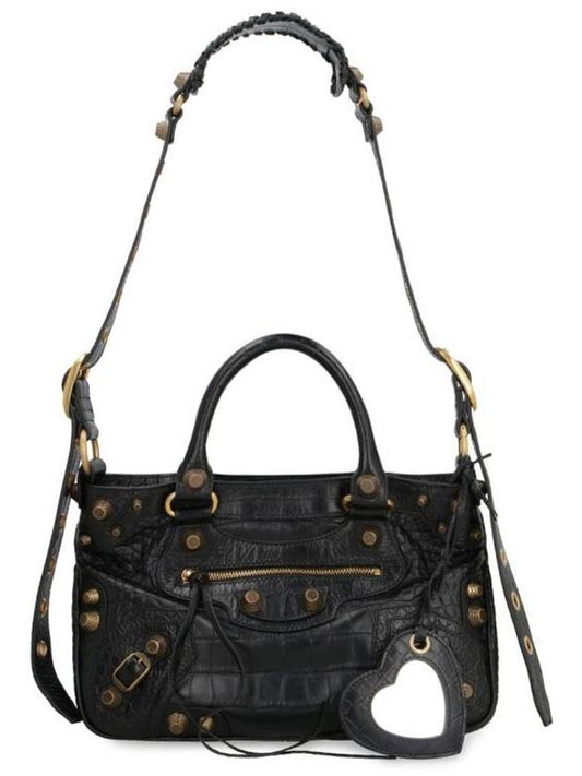Luxury Balenciaga Trending 2026 Neo Cagole Medium Leather Tote Bag Black