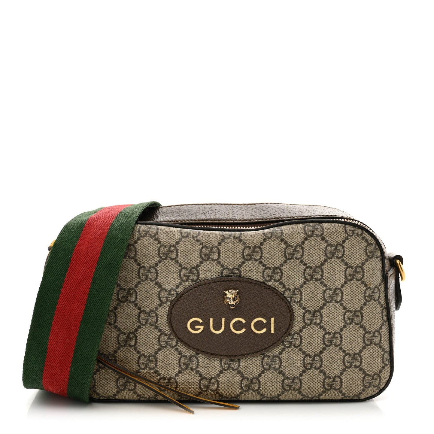 Gucci GG Supreme Monogram Web Neo   Shoulder Bag Beige New Acero Crop