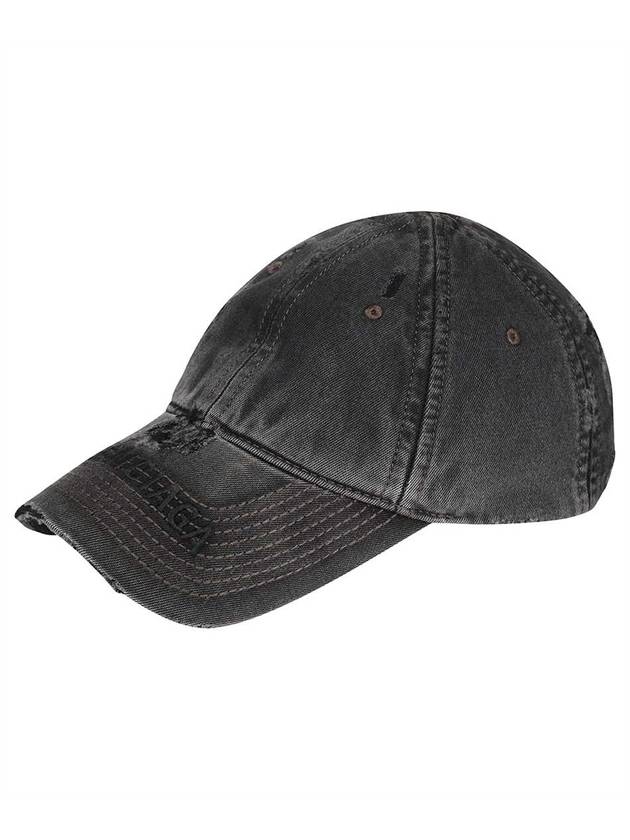 Luxury Balenciaga Trending 2026 Embroidered Logo Denim Ball Cap Dark Grey