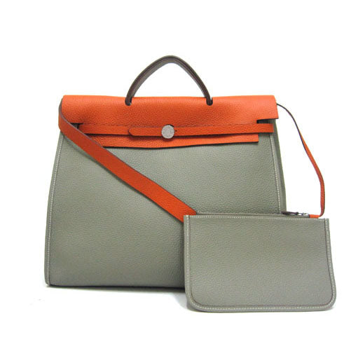 Luxury Hermes Herbag H1090L 2way Grey