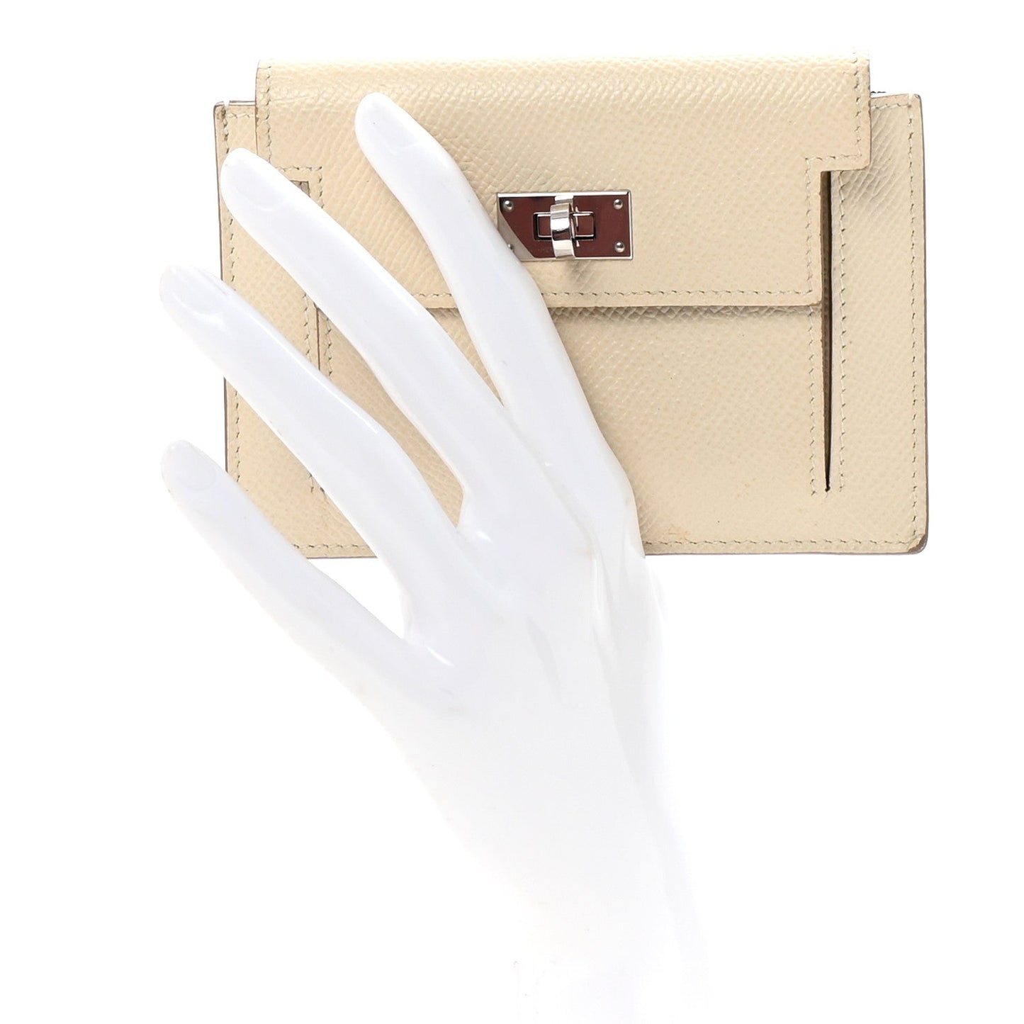 Hermes Epsom Kelly Pocket Compact Wallet Craie