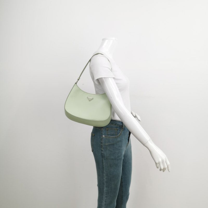 Prada Cleo Green Smooth Leather Shoulder Bag
