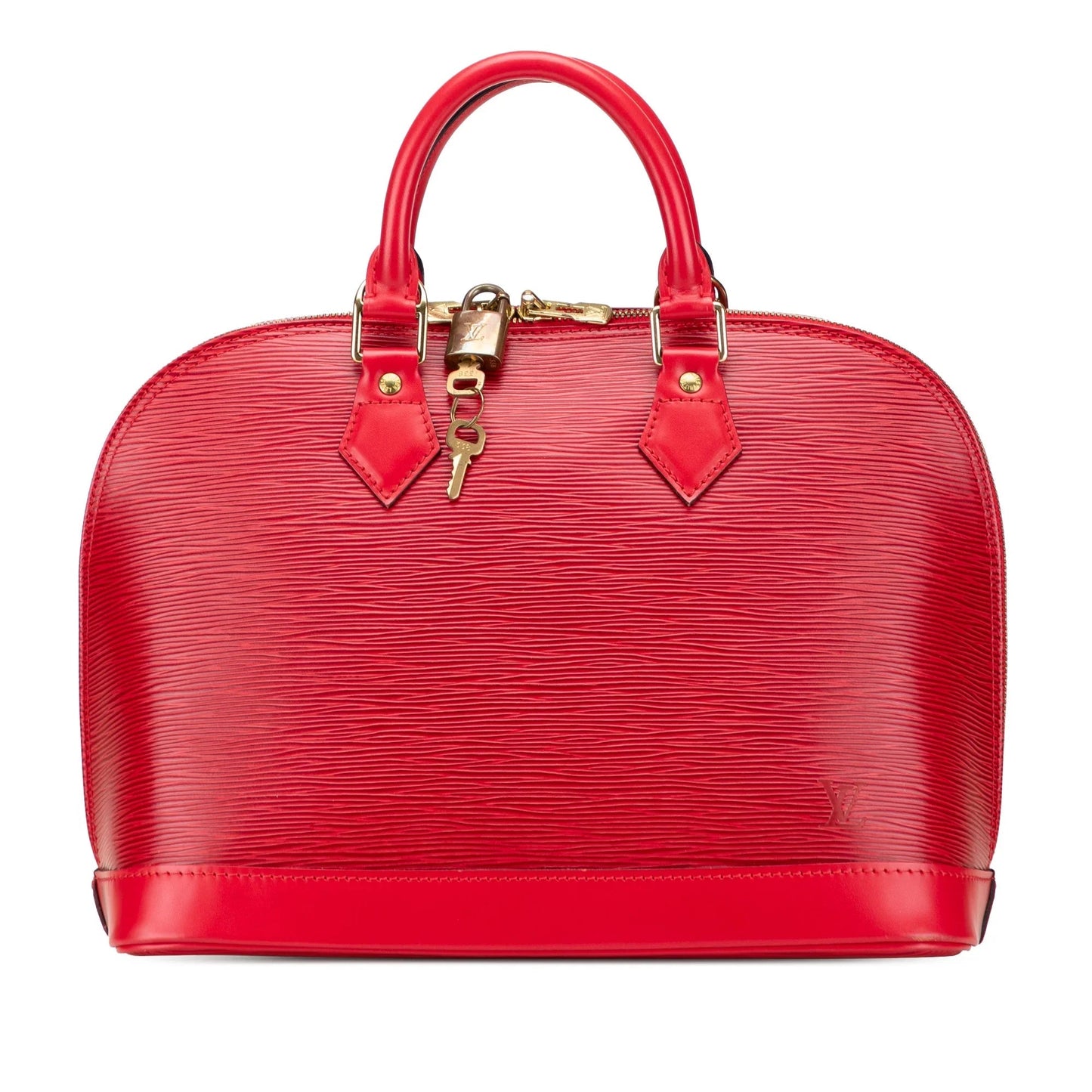 Red Louis Vuitton Epi Alma PM Handbag