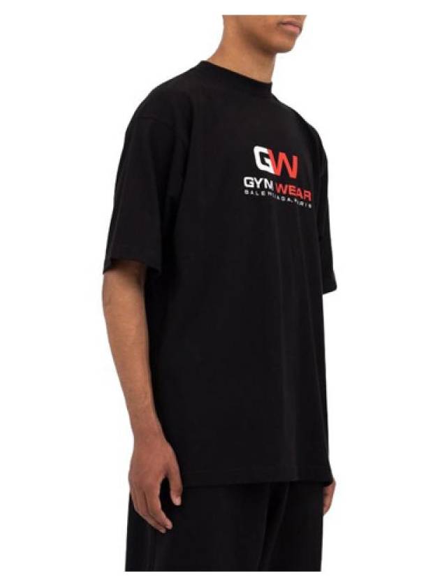 Luxury Balenciaga Trending 2026 Gym Wear Logo Print Short Sleeve T-Shirt Black