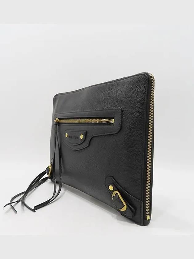 Luxury Balenciaga Trending 2026 652490 Black Grain Calfskin Neo Classic Clutch