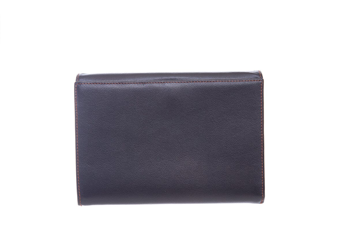 Saint Laurent    Black and Brown Stitch Leather Wallet