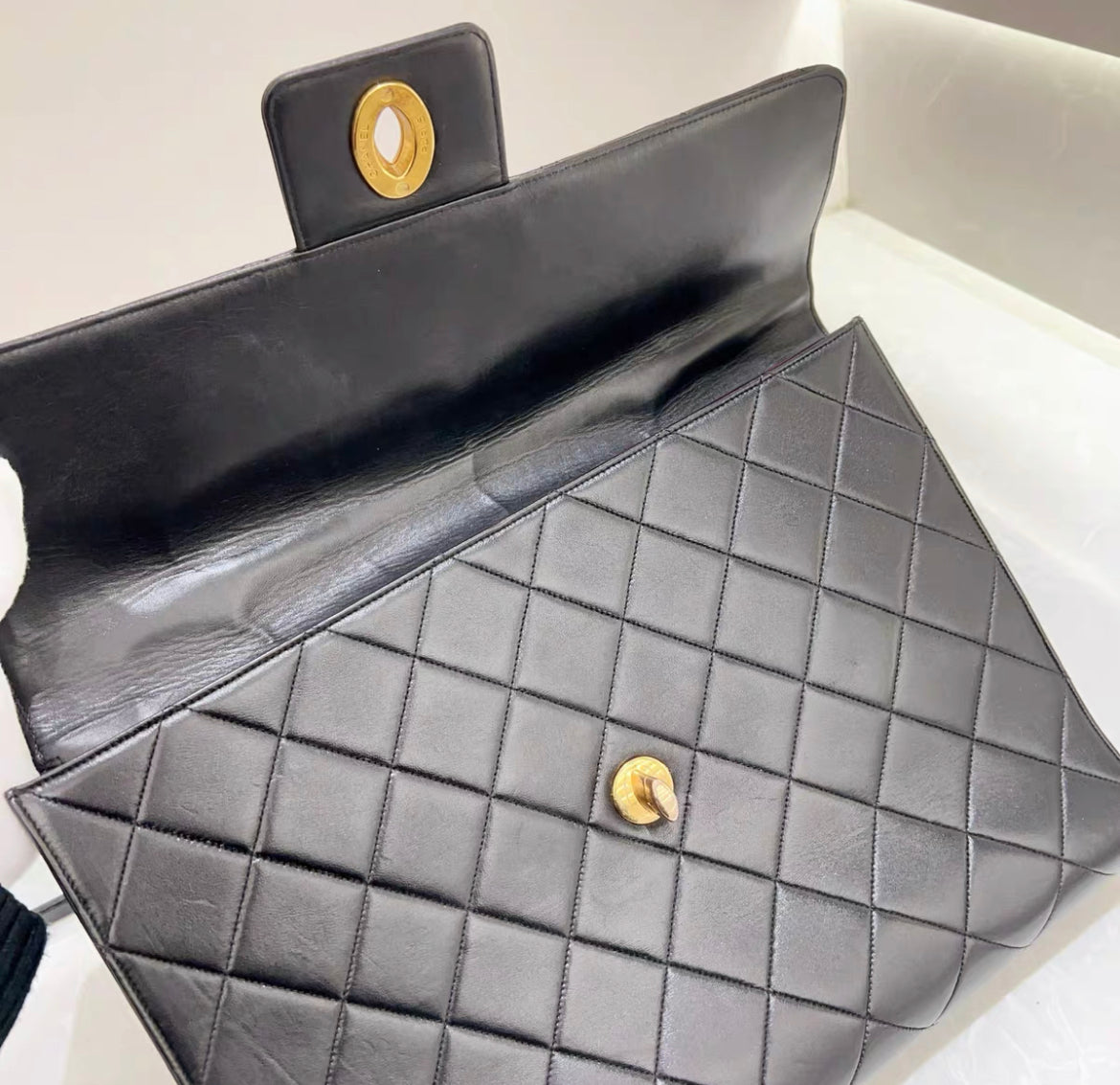 Chanel Rare  Gold Top Handle Business Portfolio Briefcase