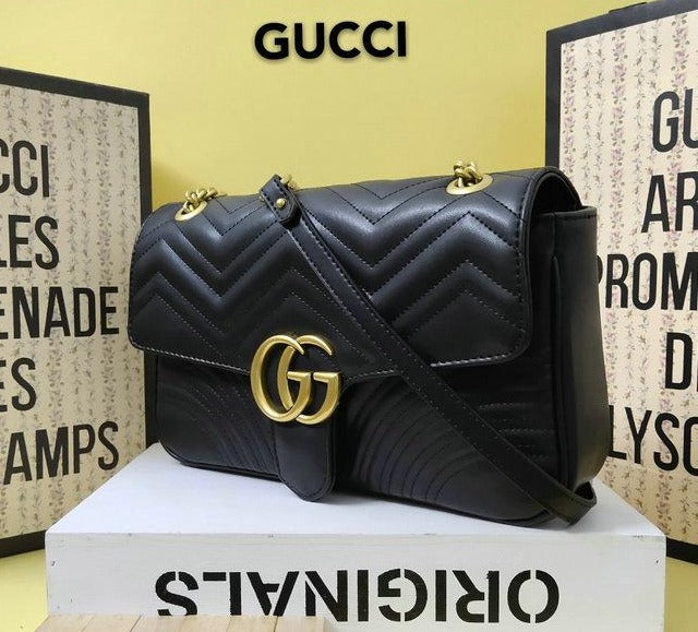 Gucci GG Marmont Leather Chain Shoulder Bag Style 25