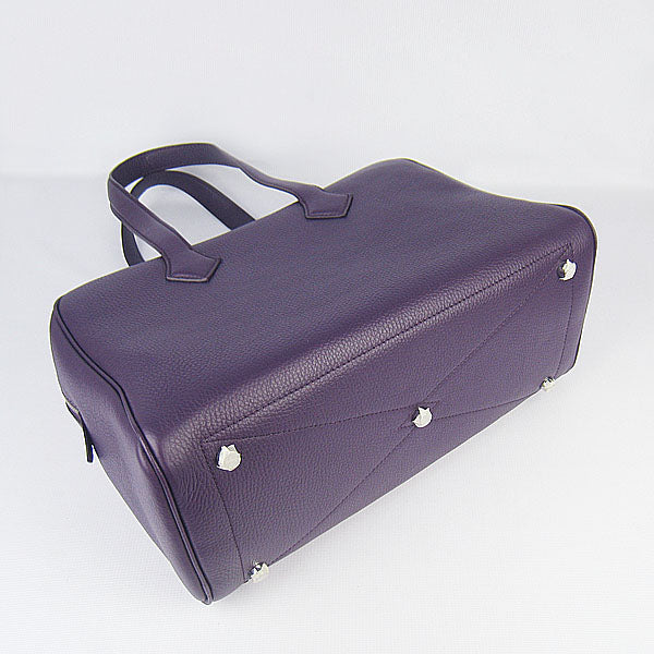 Luxury Hermes Togo leather handbag H2802 purple
