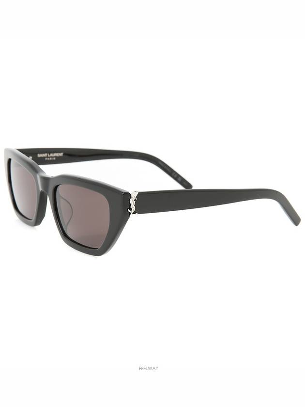 Luxury Saint Laurent Trending 2025 Cat eye sunglasses SLM127 F black silver YSL logo