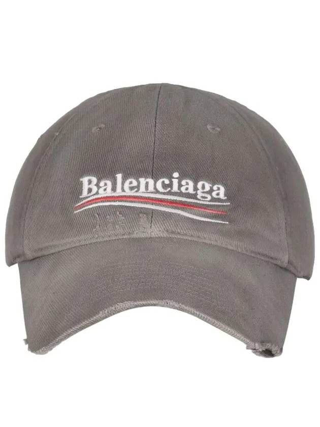Luxury Balenciaga Trending 2026 Wave Logo Cotton Drill Ball Cap Smokey Grey
