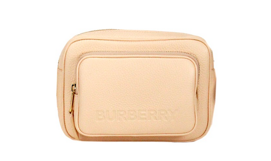 Burberry Small Branded Peach Pink Grainy Leather Camera Crossbody Women's Bag