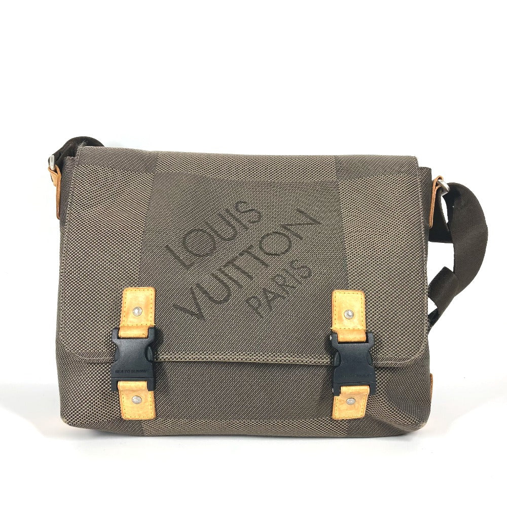 LOUIS VUITTON Shoulder Bag M93077 Damier Jean Canvas khaki Damier Jean Roux unisex(Unisex)