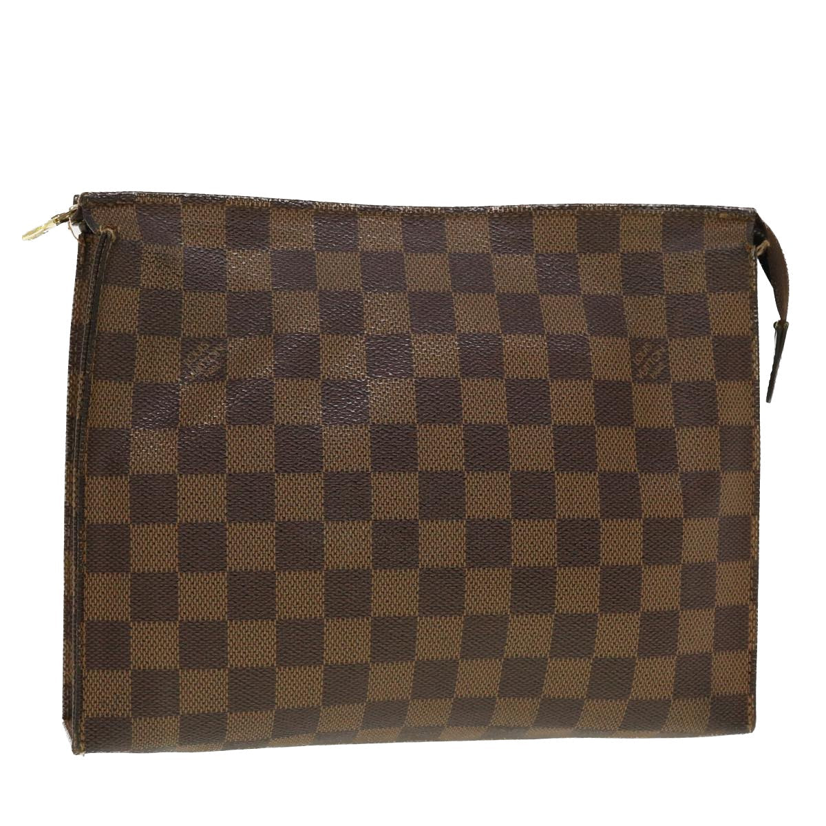 LOUIS VUITTON Damier Ebene Poche Toilette 26 Pouch N47543 LV Auth 44485