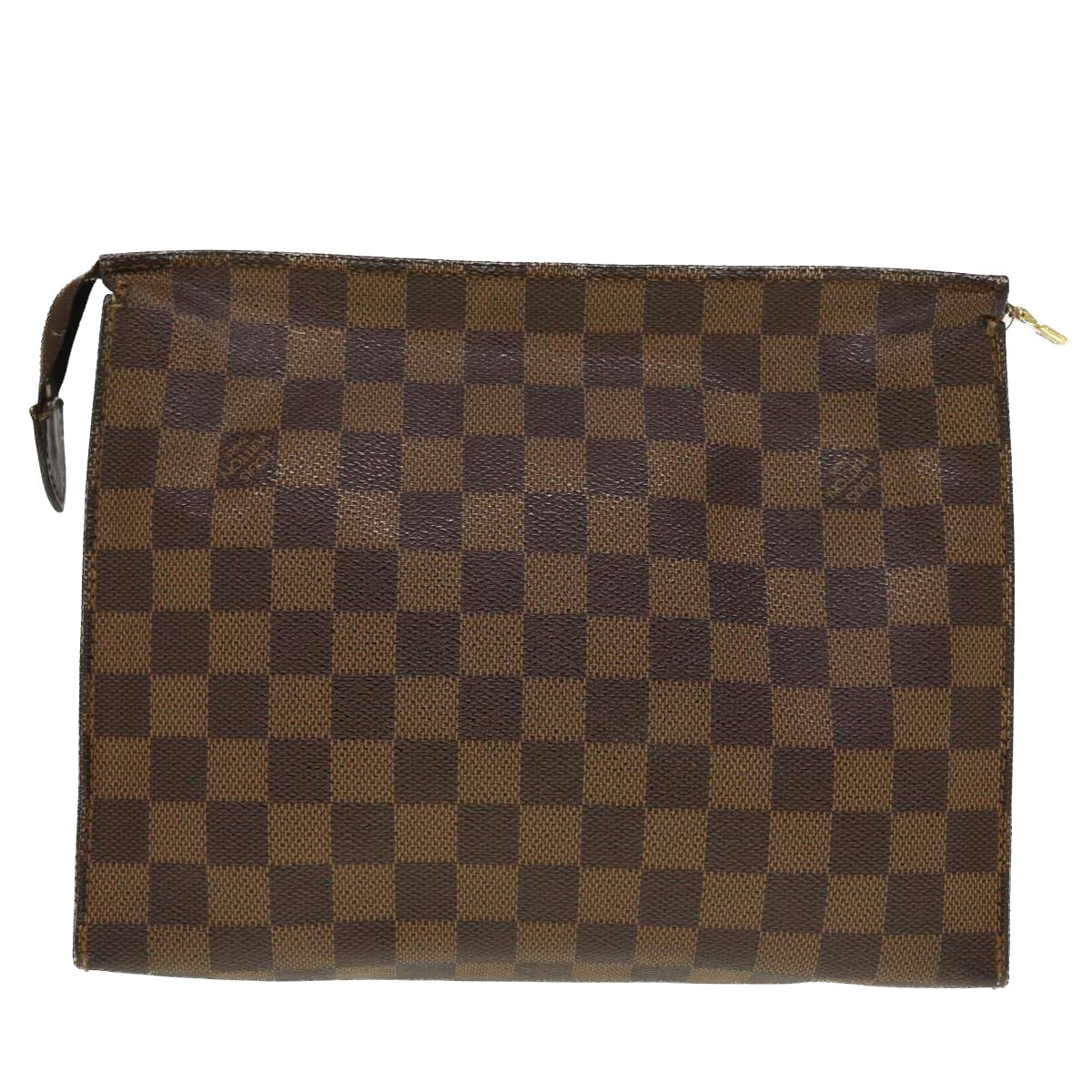 LOUIS VUITTON Damier Ebene Poche Toilette 26 Pouch N47543 LV Auth 44485