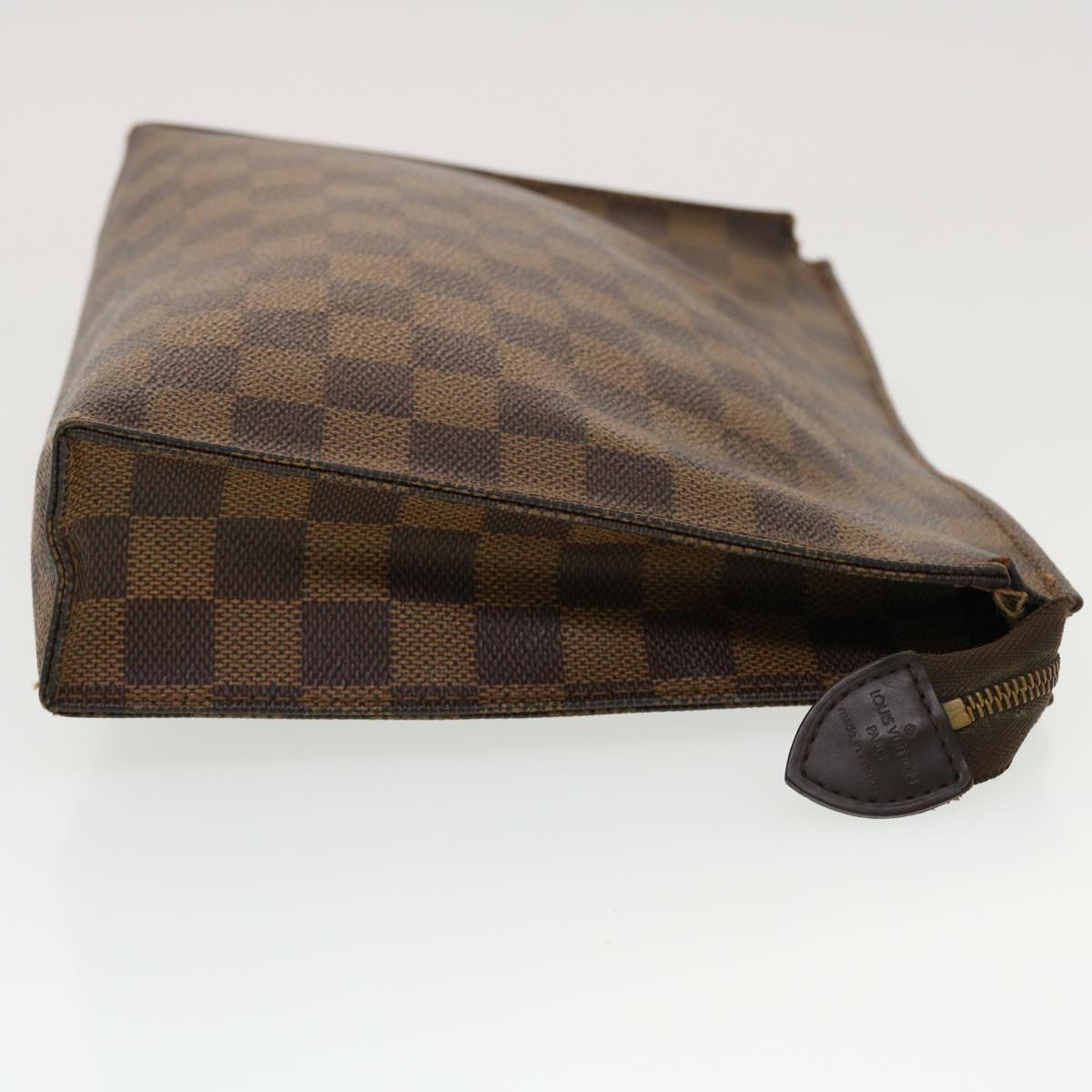 LOUIS VUITTON Damier Ebene Poche Toilette 26 Pouch N47543 LV Auth 44485