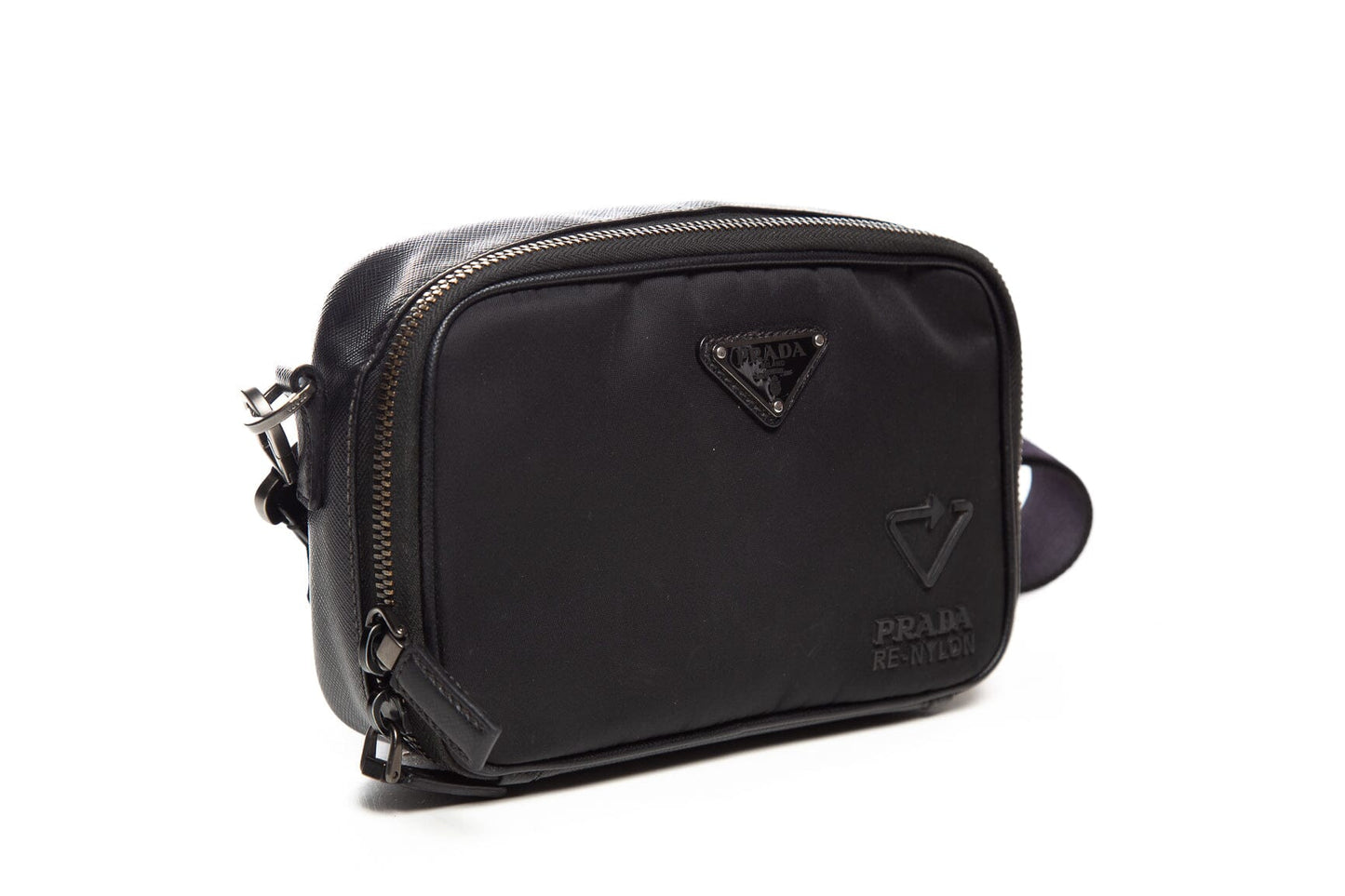 Prada Black Re-Nlyon and Leather Cross-Body