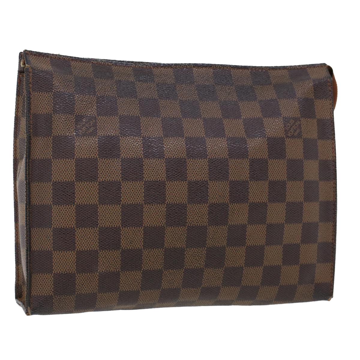LOUIS VUITTON Damier Ebene Poche Toilette 26 Pouch N47543 LV Auth 44916