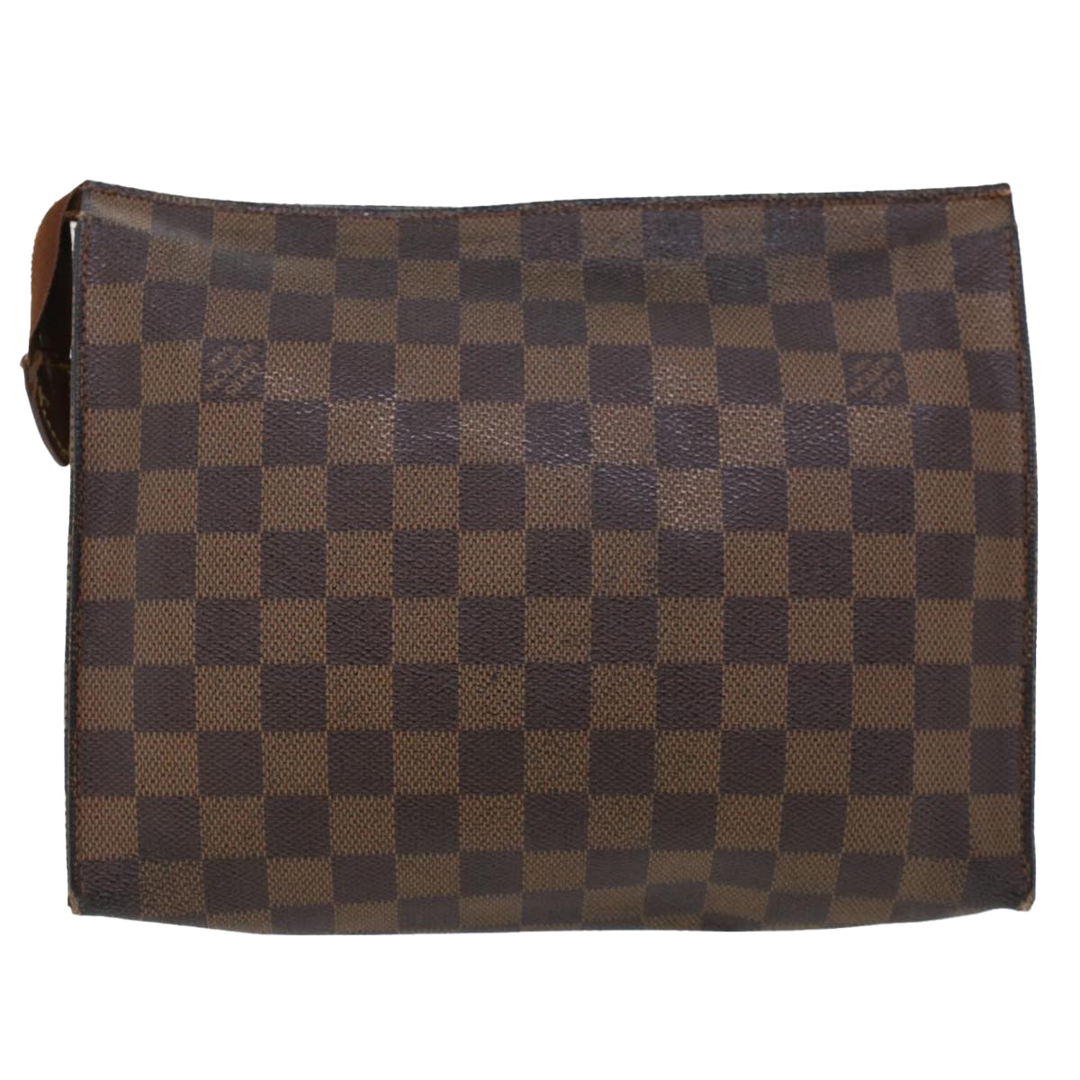 LOUIS VUITTON Damier Ebene Poche Toilette 26 Pouch N47543 LV Auth 44916
