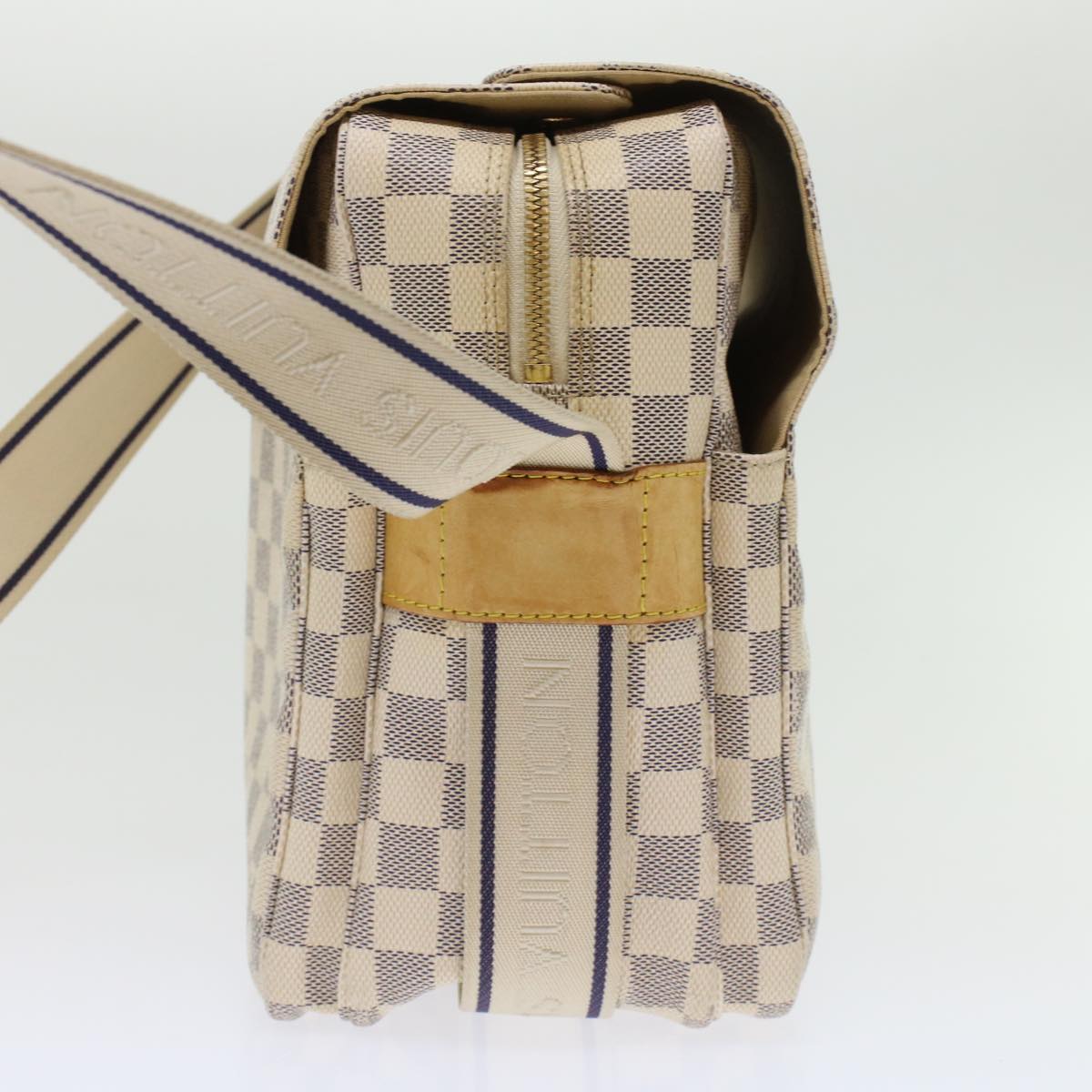LOUIS VUITTON Damier Azur Naviglio Shoulder Bag N51189 LV Auth 45403
