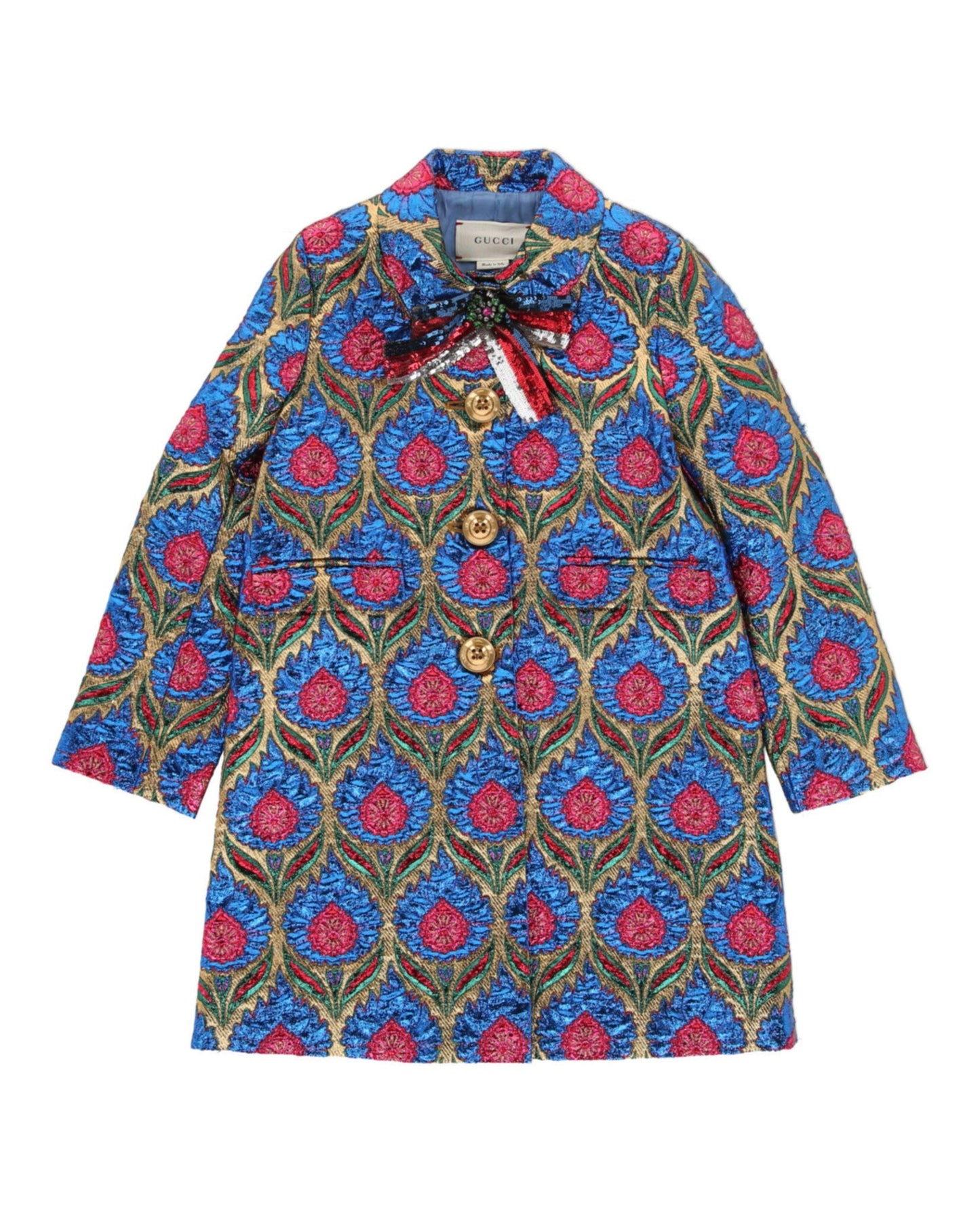 Gucci Girls Floral Jacquard Coat