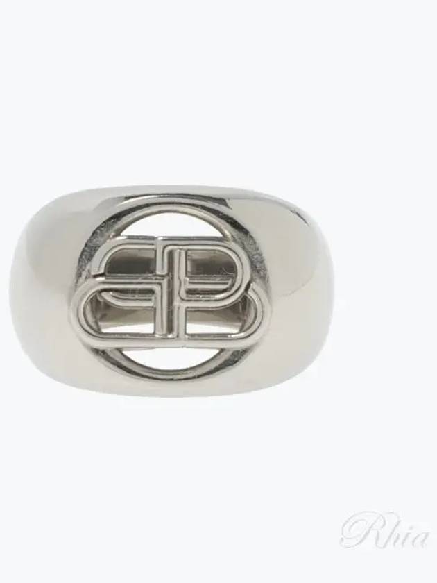 Luxury Balenciaga Trending 2026 BB Signature Bold Ring Silver