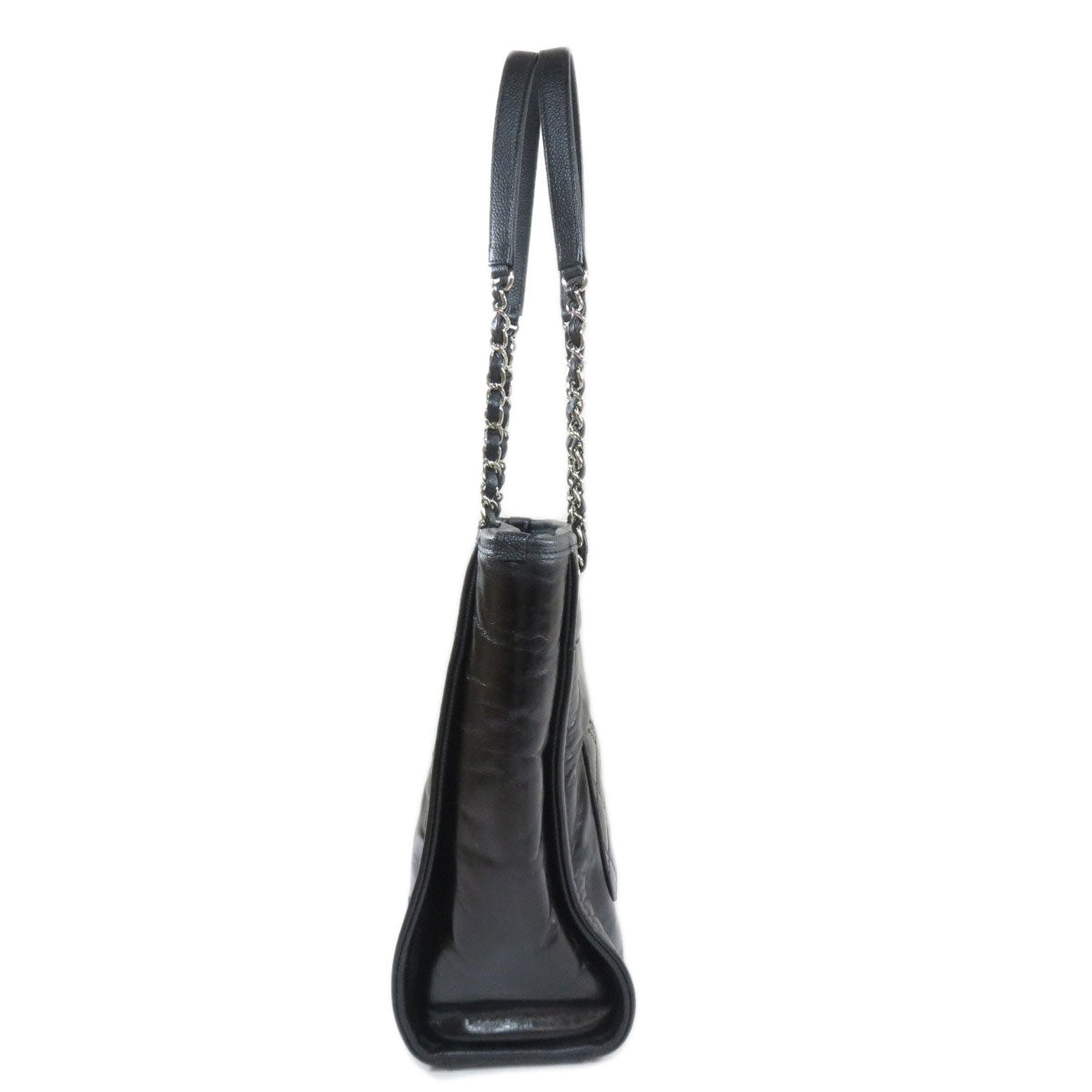 Chanel Deauville Silver Metal Fittings Tote Bag Leather