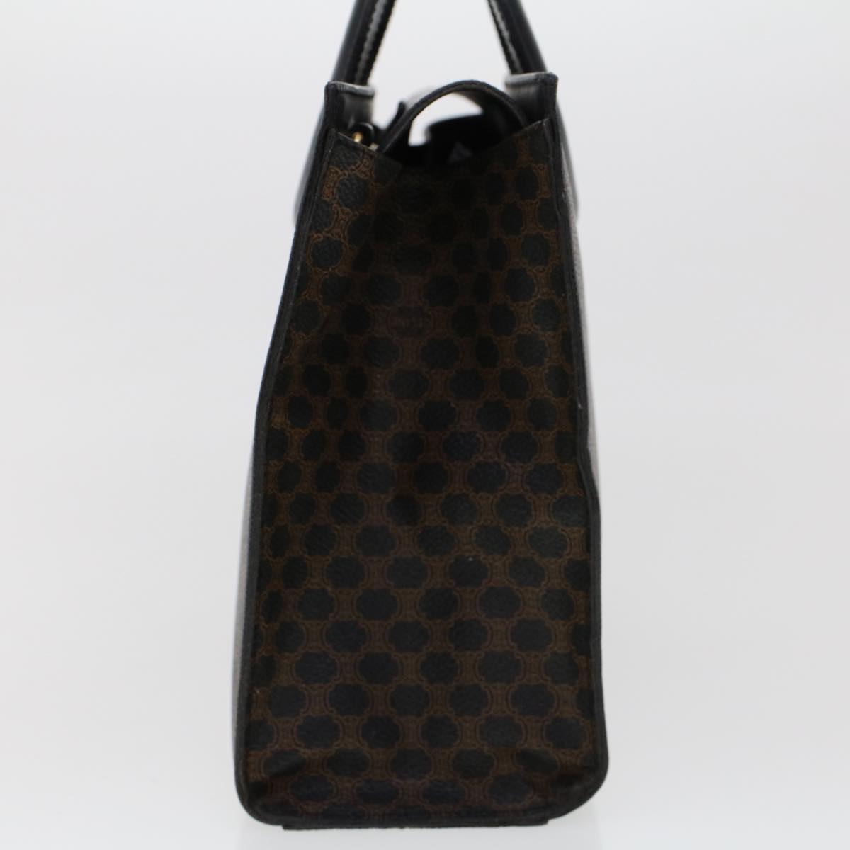 Luxury CELINE Macadam Canvas Hand Bag PVC Leather Black  45906